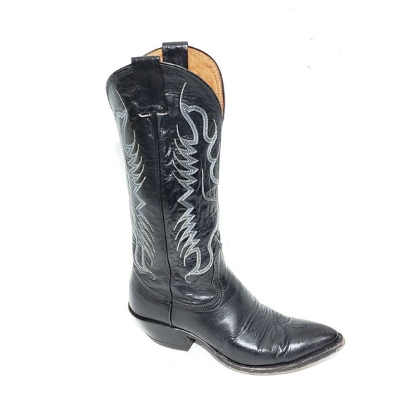 Nacona Boots Western Womens US 5.5C Black Leather - Picture 1 of 8